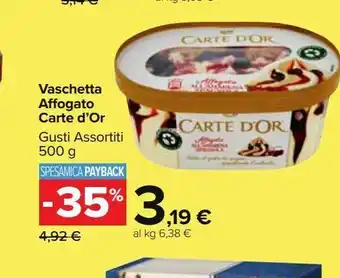 Carrefour Market Vaschetta affogato carte d'or 500g offerta