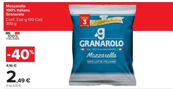 Carrefour Market Mozzarella 100 % italiana granarolo offerta