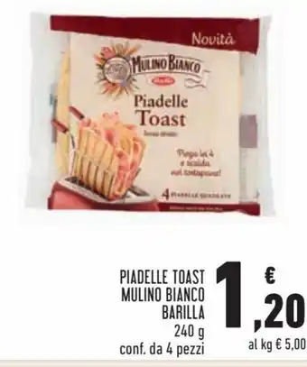 Conad City Mulino Bianco Barilla Piadelle Toast 240 g offerta
