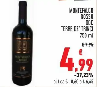 Conad City Montefalco Rosso DOC Terre de' Trinci 750 ml offerta