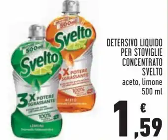 Conad City Svelto Detersivo Liquido per Stoviglie Concentrato aceto, limone 500 ml offerta