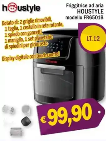 Houstyle Friggitrice ad aria modello FR6501B lt.12