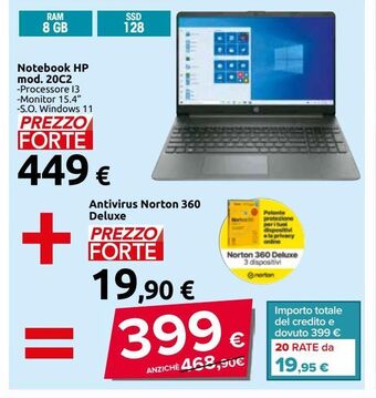 Carrefour Iper Notebook hp mod. 20c2 offerta