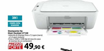 Carrefour Iper Stampante hp mod. deskjet 2710e offerta