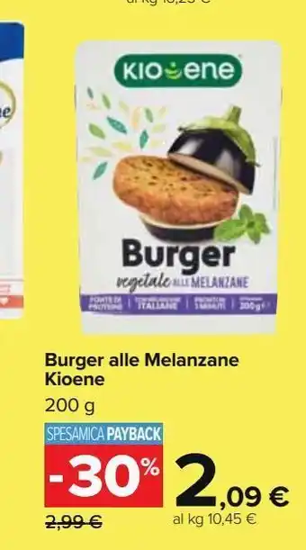 Carrefour Market Burger alle melanzane kio-ene 200 g offerta