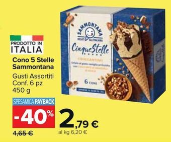 Carrefour Market Cono 5 stelle sammontana offerta