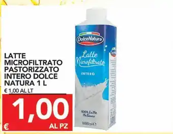 Latte microfiltrato pastorizzato intero dolce natura