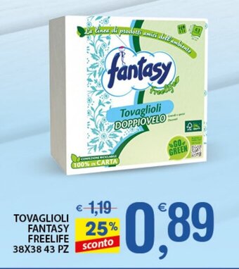 Qui Discount Fantasy Tovaglioli Freelife 38x38 43 pz offerta