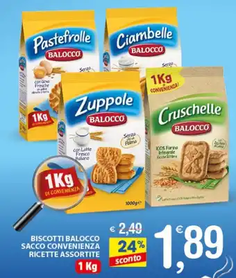 Qui Discount Balocco Biscotti Sacco Convenienza Ricette Assortite 1 kg offerta