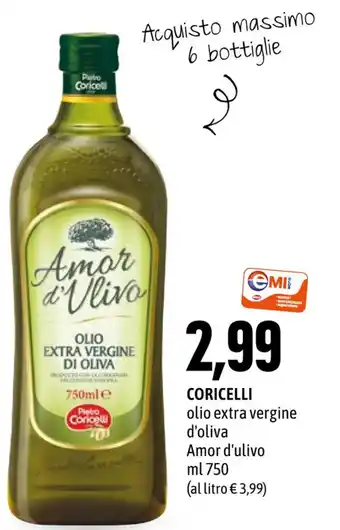 Emi Supermercati Amor d'ulivo Coricelli olio extra vergine d'oliva ml 750 offerta