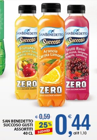 Qui Discount San Benedetto Succoso gusti assortiti 40 cl offerta