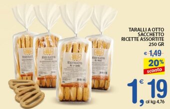 Qui Discount Taralli a Otto Sacchetto Ricette Assortite 250 gr offerta