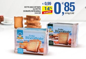 Qui Discount Fette Biscottate 36 Fette Dorate/Integrali 324 gr offerta