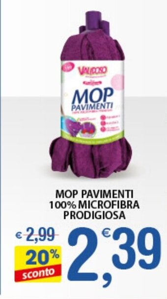 Qui Discount Mop Pavimenti 100% Microfibra Prodigiosa offerta