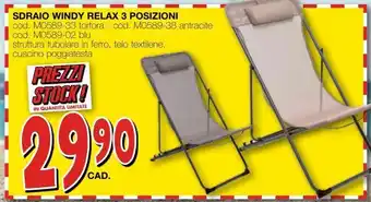 Sdraio windy relax 3 posizioni