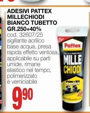 Mondo Brico Adesivi pattex millechiodi bianco tubetto gr.250+40% offerta