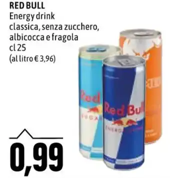 Emi Supermercati Red Bull Energy drink classica, senza zucchero, albicocca e fragola cl 25 offerta