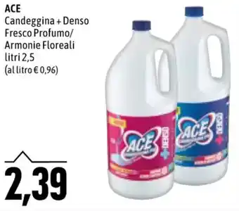 Emi Supermercati Ace Candeggina + Denso Fresco Profumo / Armonie Floreali Litri 2.5 offerta