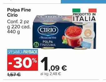 Carrefour Market Polpa fine cirio offerta