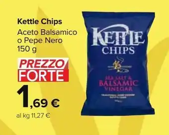 Carrefour Market Kettle chips aceto balsamico o pepe nero 150 g offerta