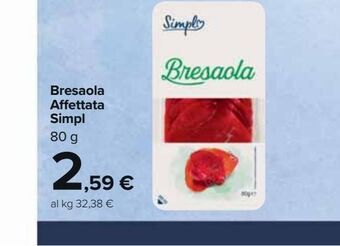 Carrefour Market Bresaola affettata simpl 80 g offerta