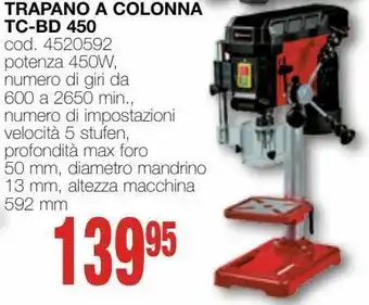 Trapano a colonna tc-bd 450