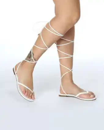 Globo Moda Miss globo - sandalo infradito bianco lace-up offerta
