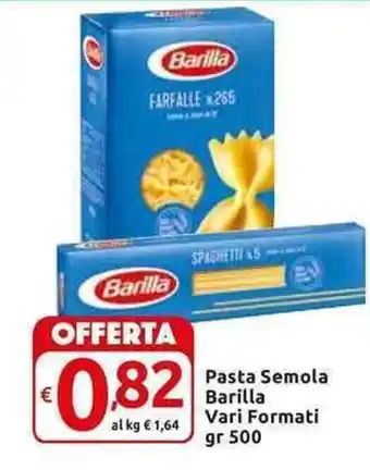 Carrefour Express Barilla Pasta Semola Vari Formati gr 500 offerta