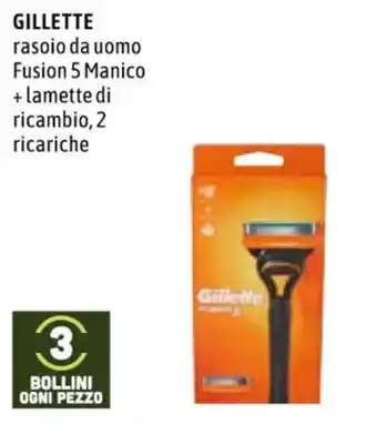 Emi Supermercati Gillette Rasoio da Uomo Fusion 5 Manico + Lamette di Ricambio, 2 Ricariche offerta