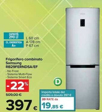 Carrefour Samsung Samsung Combinato Smart Line RB29FERNDSA offerta
