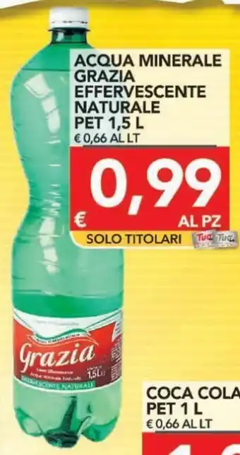 TuoDi Grazia Acqua Minerale Effervescente Naturale Pet 1,5 L offerta