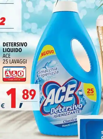 A&O Ace Detersivo Liquido 25 lavaggi offerta