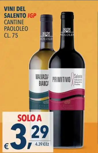 A&O Cantine Paololeo Vini Del Salento IGP cl. 75 offerta