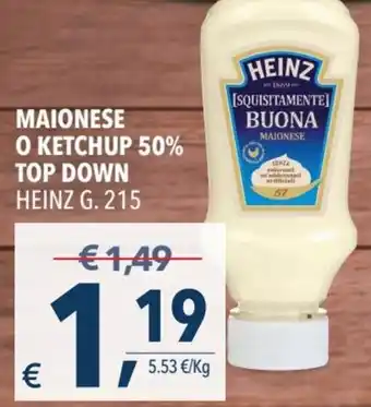 A&O Heinz Maionese o Ketchup 50% Top Down G. 215 offerta