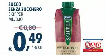 A&O Skipper Succo Senza Zucchero ml. 330 offerta