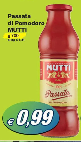 Prix Quality Mutti Passata Di Pomodoro g 700 offerta