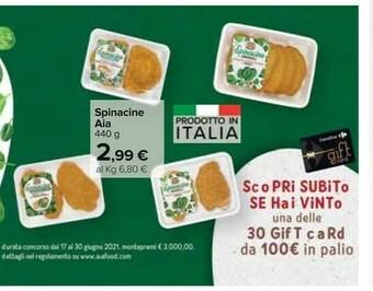 Carrefour Aia Spinacine offerta