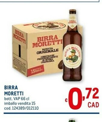 Metro Moretti Birra offerta