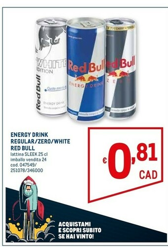 Metro Red bull Energy drink offerta