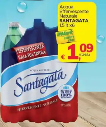 Le Mark Santagata Acqua Effervescente Naturale 1.5 lt x6 offerta