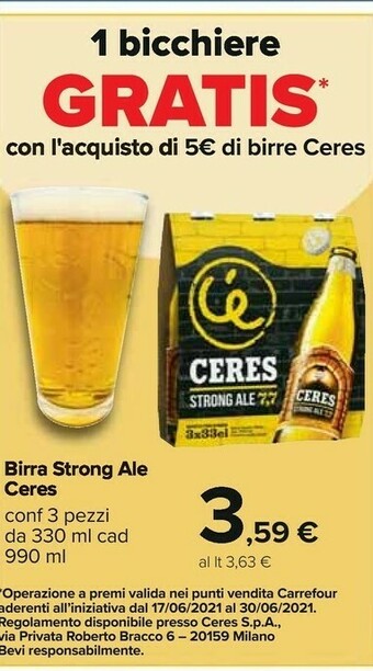 Carrefour Ceres Birra offerta
