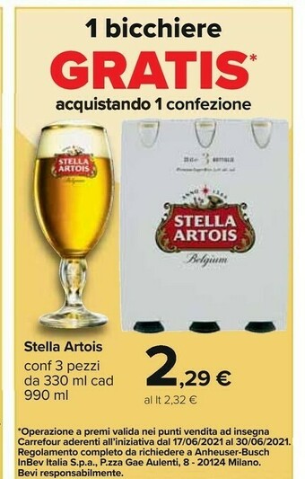 Carrefour Stella artois Birra offerta