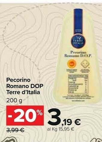 Carrefour Terre d'Italia Pecorino offerta
