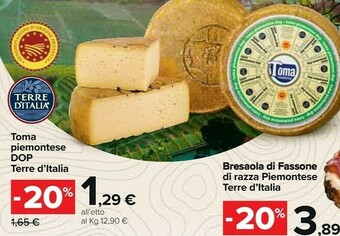 Carrefour Terre d'Italia Formaggio offerta