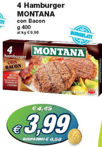 Prix Quality Montana 4 Hamburger con Bacon g 400 offerta