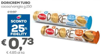 Pan Doricrem Tubo Cacao/Vaniglia g.150 offerta