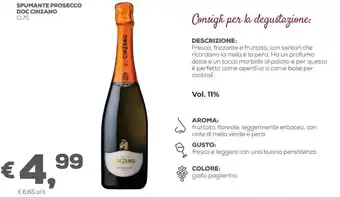 Pan Cinzano Spumante Prosecco DOC cl.75 offerta