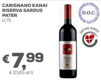 Carignano Kanai Riserva Sardus Pater cl.75