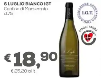 Pan 6 Luglio Bianco IGT Cantina di Monserrato cl.75 offerta