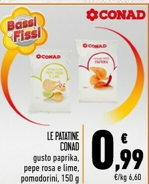 Conad Conad - Le Patatine Gusto Pomodorini 150 G(ml) offerta